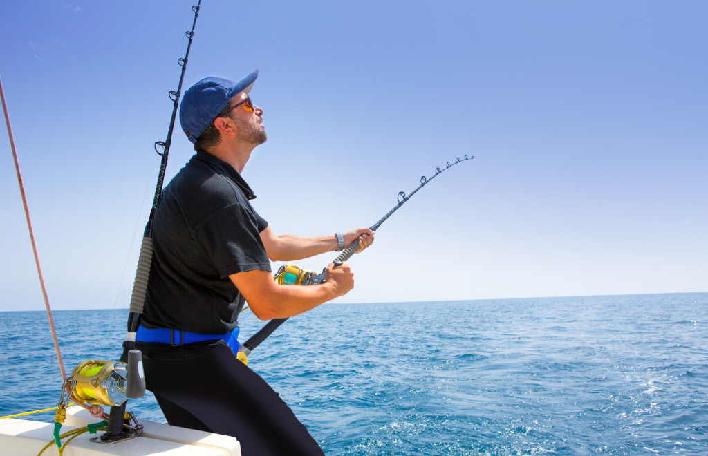 A fishing enthusiast enjoying the sport